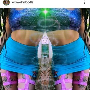 Ollywollydoodle handmade blue skirt festival